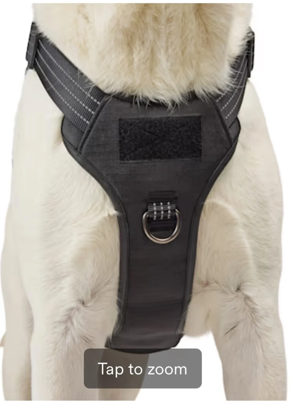 Premium Black Tactical Dog Harness with Reflective Stitching